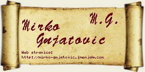 Mirko Gnjatović vizit kartica